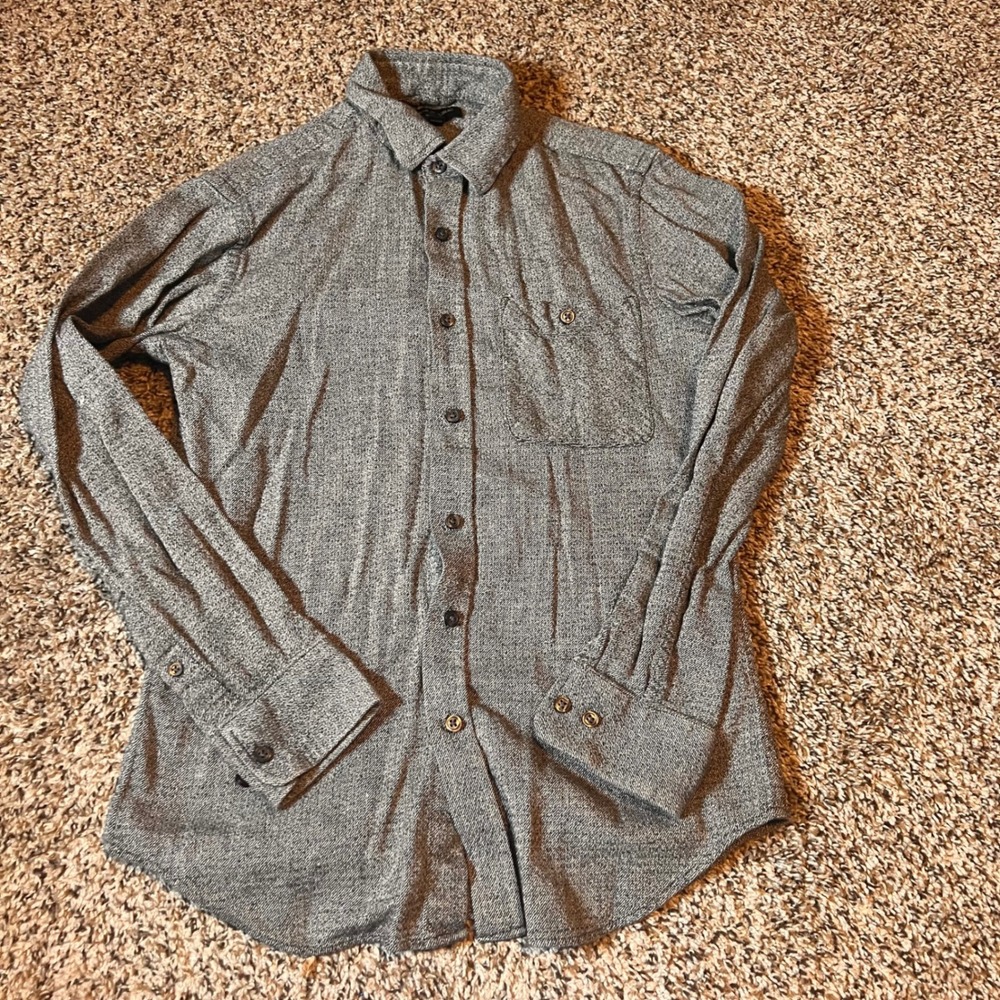 Banana Republic‎ Slim Fit Button Down Shirt Mens Small Gray Long Sleeve